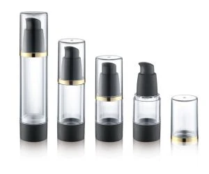 15ml 30ml Mat Siyah Havasız Pompa Şişesi